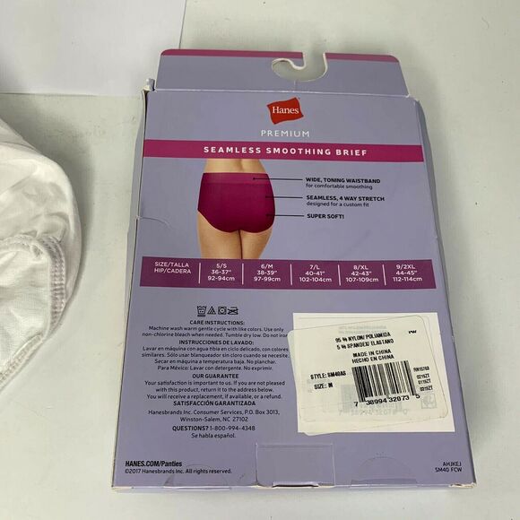 Hanes Premium Womens 3 Pack High Cut Briefs 6 Med Cotton Smoothing Seamless - Picture 5 of 7